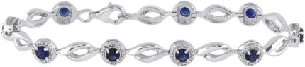 Jewels by lux sterling silver sterling silver womens round lab created blue sapphire tennis bracelet 3 14 cttw.jpg