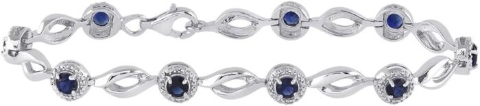Jewels by lux sterling silver sterling silver womens round lab created blue sapphire tennis bracelet 3 14 cttw.jpg