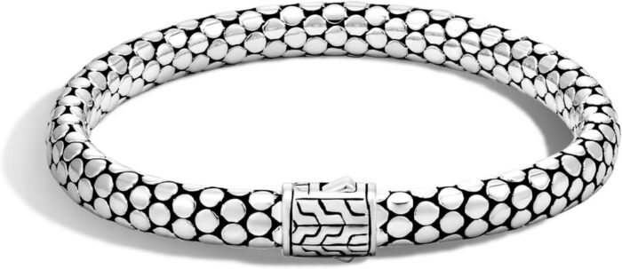 John hardy dot collection womens bracelet 6.55mm 925 sterling silver luxury womens wrist bracelet with pusher clasp.jpg