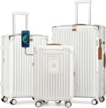 Joyway 3 piece set hardside expandable luggage with usb charging port and cup holder tsa lock spinner wheels suitcase for international travel lightweight carry on checked baggage white.jpg