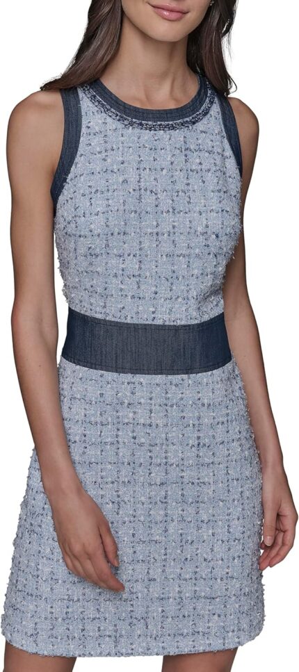 Karl lagerfeld paris womens fancy scoop neck sleeveless mini dress.jpg