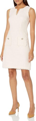 Karl lagerfeld paris womens tweed shift dress with pockets.jpg
