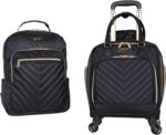 Kenneth cole reaction chelsea 2 piece bundle 17 4 wheel spinner underseat carry on luggage matching 15 laptop backpack black.jpg