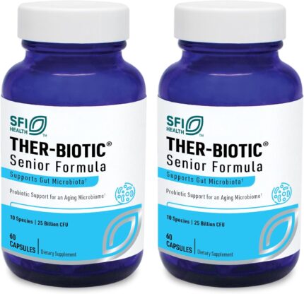 Klaire labs ther biotic probiotics for seniors adult probiotics for senior men women over 60 bifidobacterium lactobacillus digestive immune support dairy free 60 capsules 2 pack.jpg