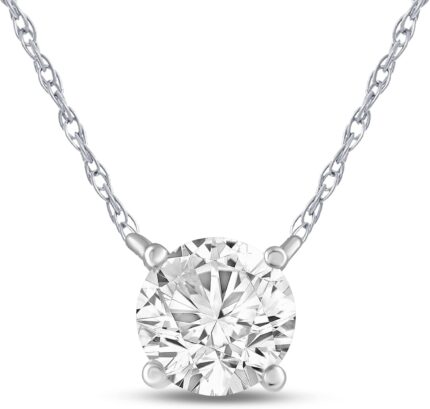 La joya 1 carat diamond necklaces for women gh vssi lab grown solitaire diamond necklace pendants solid gold chain included variety of shapes to choose from.jpg