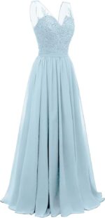 Lace appliques bridesmaid dresses for women long chiffon v neck prom dress a line formal evening party gowns.jpg