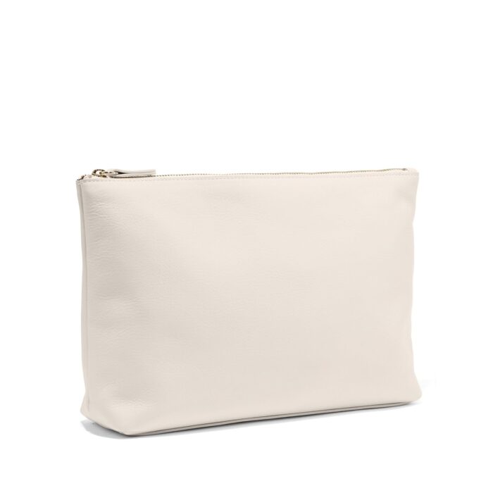Leatherology premium ivory leatherology large accessories pouch perfect size for essentials stands upright for easy access metal zip closure.jpg