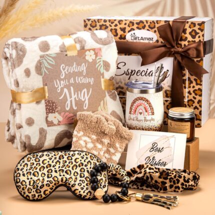 Leopard gifts for women mothers day gifts for mom get well soon gifts with leopard tumbler and blanket leopard print care package thinking of you birthday gifts for women girl friends wife.jpg