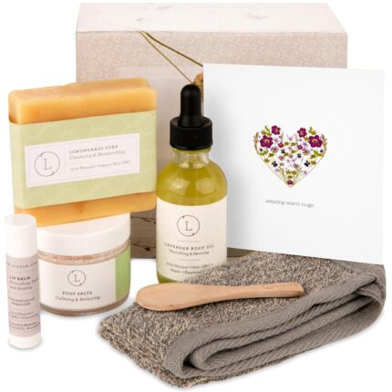 Lizush lemongrass 6 piece spa gift set for women relaxing self care basket luxury handmade body care items for premium relaxation sending hugs handmade in the usa.jpg