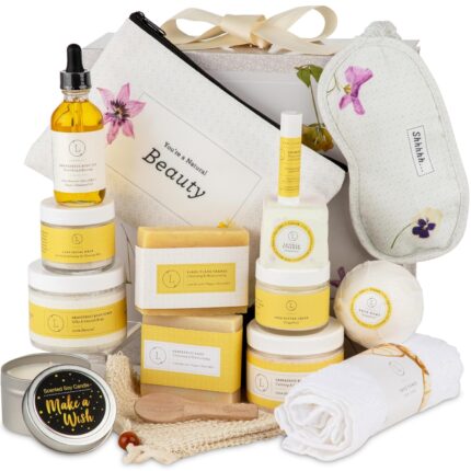 Lizush luxury citrus spa gift basket 15 piece handmade self care set for relaxation perfect gift for women wife mom or best friend handmade in the usa.jpg