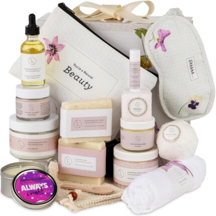Lizush luxury spa gifts for women 15 piece lavender gifts for her gift baskets for women body care set for mom birthday box self care spa kit for wife handmade in the usa.jpg
