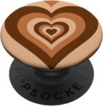 Love heart coffee latte brown pattern valentines cutesy gift popsockets popgrip swappable grip for phones tablets popsockets adhesive popgrip.jpg
