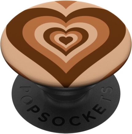 Love heart coffee latte brown pattern valentines cutesy gift popsockets popgrip swappable grip for phones tablets popsockets adhesive popgrip.jpg