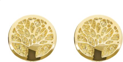 Lucchetta 14 karat yellow gold tree of life studs 14k solid gold earrings for women diameter 0.39in.jpg
