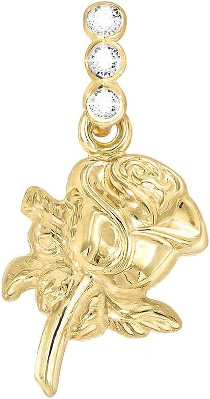 Lucchetta rose pendant flower with sapphires 3d 14 karat yellow gold womens 14k charms for necklaces up to 4mm authentic fine jewelry from italy for mothers day.jpg