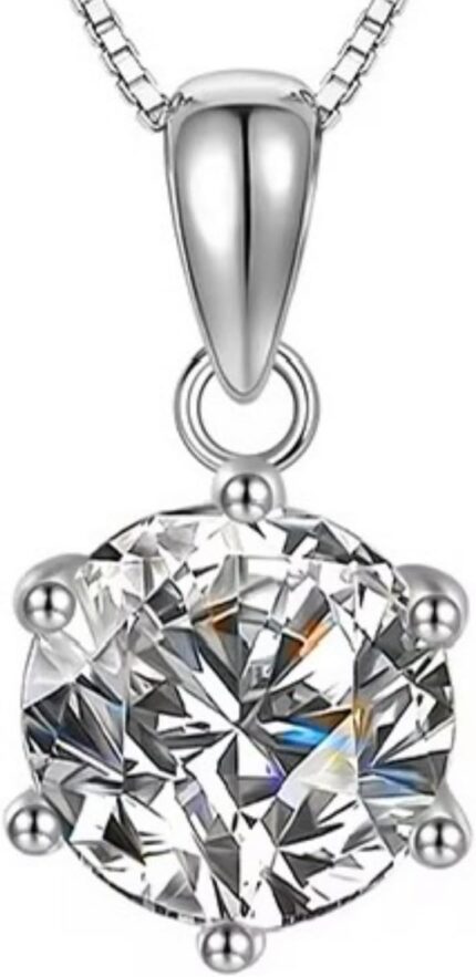 Luxury 2 carat moissanite pendant necklace vvs1 round cut 925 sterling silver with luxury pendant box valentines day anniversary girlfriend wife gift birthday gift graduation for her mothers day.jpg