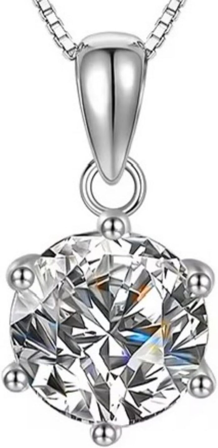 Luxury 2 carat moissanite pendant necklace vvs1 round cut 925 sterling silver with luxury pendant box valentines day anniversary girlfriend wife gift birthday gift graduation for her mothers day.jpg
