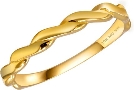 Max stone 14k yellow gold ring for women rope twist anti tarnishing real 14kt gold womens rings hypoallergenic stackable rings in size 6 to 8.jpg