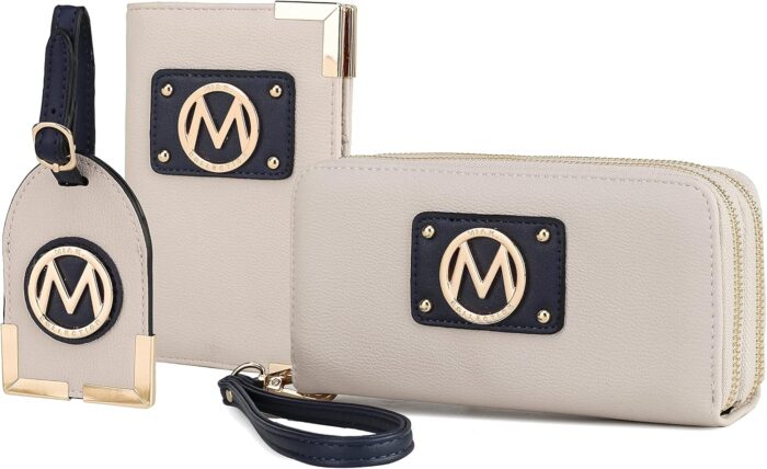 Mkf collection womens travel gift 3 piece set wristlet wallet passport holder luggage name hang tag by mia k.jpg