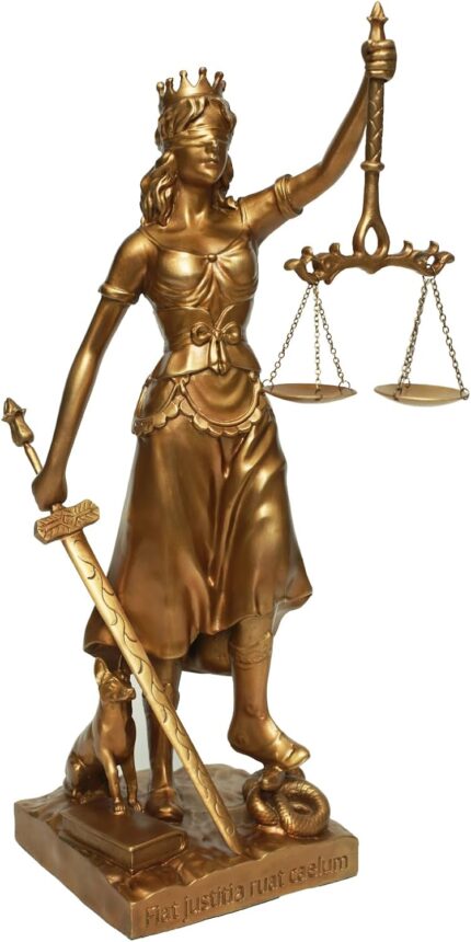 Magicsculp the lady justice statue brass material greek roman goddess of justice 12inch museum grade collectible figurine brass s.jpg