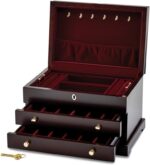 Mahogany matte finish poplar veneer 2 drawer jewelry box.jpg