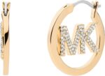Michael kors brass and pave crystal mk logo hoop earrings for women color gold model mkj7635710.jpg