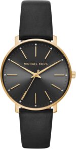Michael kors pyper three hand black leather womens watch model mk2747.jpg