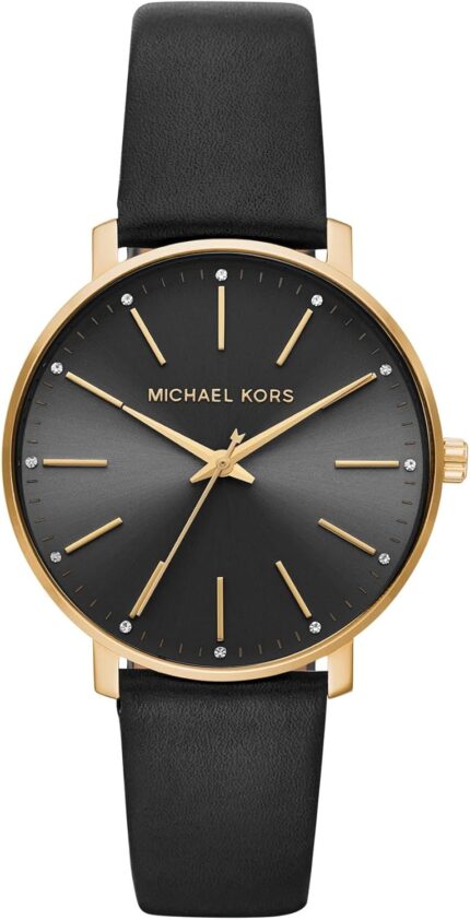 Michael kors pyper three hand black leather womens watch model mk2747.jpg