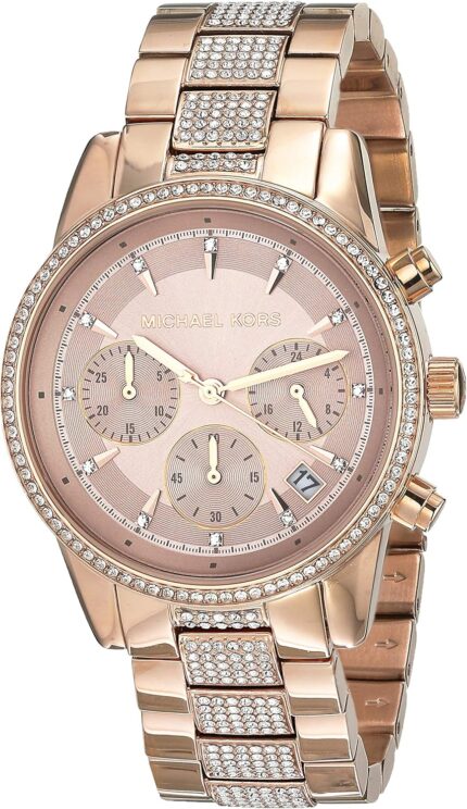Michael kors ritz womens watch stainless steel and pave crystal watch for women.jpg