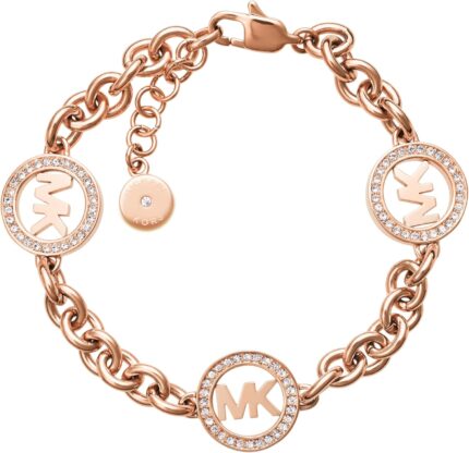 Michael kors stainless steel and pave crystal chain bracelet for women.jpg