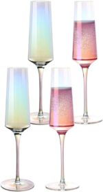 Modern iridescent crystal champagne flutes set of 4 durable and elegant glasses ideal gift for women 4 set.jpg