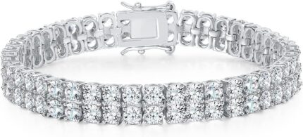 Moissanite bracelet luxurious and high end 18k white gold tennis bracelet fashionable accessory eternal diamond gift for women.jpg