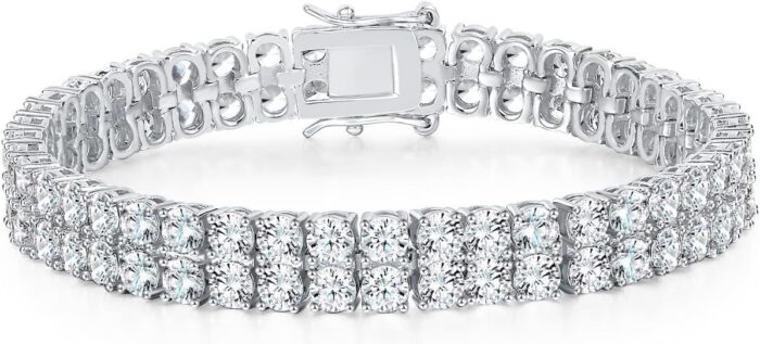 Moissanite bracelet luxurious and high end 18k white gold tennis bracelet fashionable accessory eternal diamond gift for women.jpg