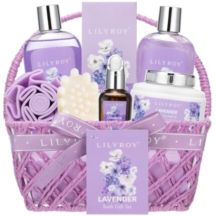 Mothers day gifts for mom 8 pcs lavender bath body gift set for women spa gift basket with bath bomb christmas birthday gifts self care pampering gifts for her all occasion holiday present.jpg