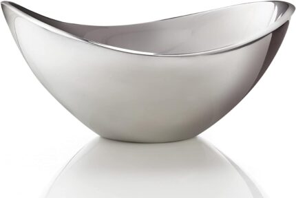 Nambe butterfly bowl 16 inch sculptural metal alloy serving bowl elegant contemporary tableware with graceful curves retains temperature oven freezer safe decorative centerpiece for kitchen.jpg