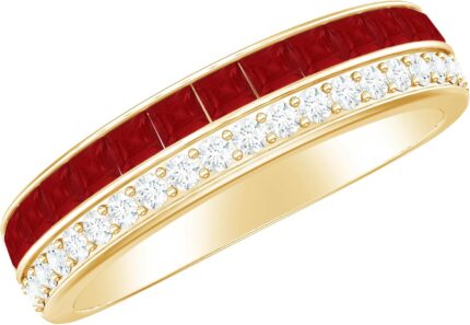 Natural ruby diamond half eternity band ring for women aaa quality 2 row wedding band ring ready to gift.jpg