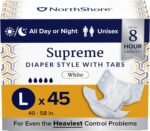 Northshore supreme tab style briefs for men and women white large 45 count.jpg