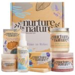 Nurture by nature relax calm spa kit mothers day gifts spa gift baskets for women complete bath sets for women gift lavender pillow mist bath salts bath bomb self care gift basket.jpg