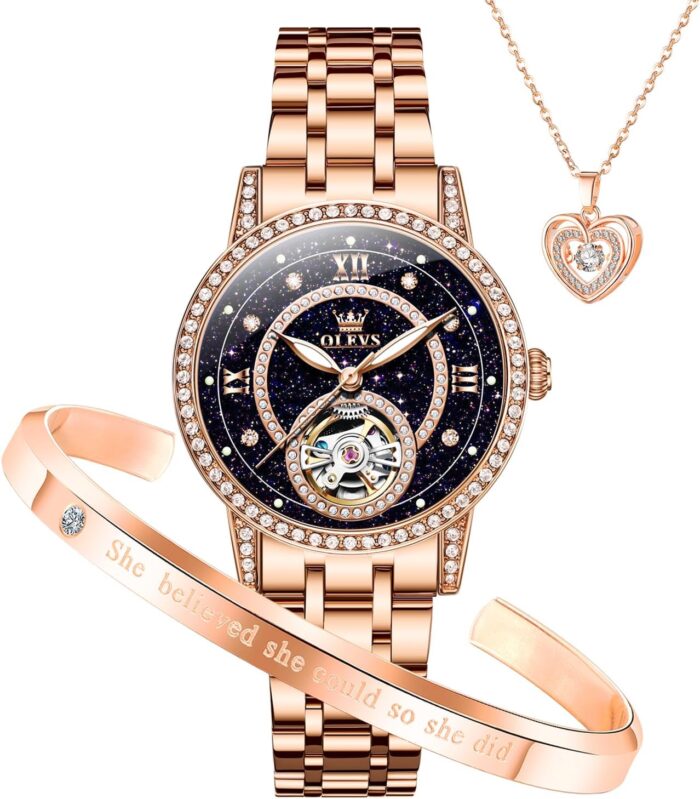 Olevs automatic womens watches mechanical diamond skeleton luxury dress stainless steel silverrose gold waterproof luminous ladies wrist watches gift set.jpg