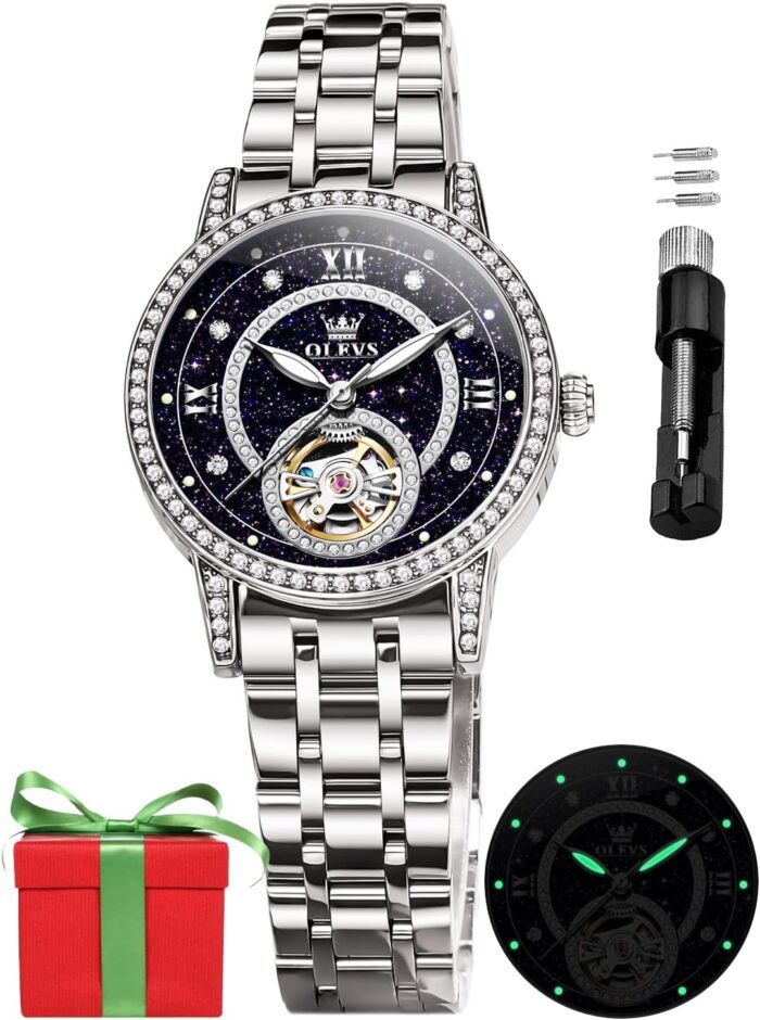 Olevs automatic womens watches skeleton starry sky ladies watch silver rose gold mechanical luxury business dress diamond luminous waterproof wrist watches watches.jpg