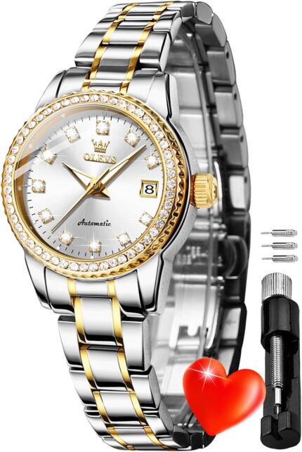 Olevs womens diamond watches automatic mechanical gold luxury dress ladies self winding original stainless steel wrist watch.jpg