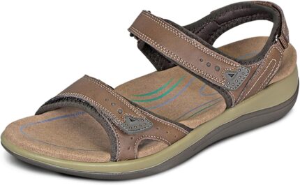 Orthofeet womens orthopedic leather malibu adjustable sandals.jpg