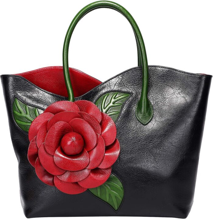 Pijushi designer genuine leather purses and handbags for women satchel flower handbag.jpg