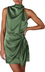 Prettygarden womens short formal satin dress summer sleeveless mock neck tie waist cocktail party dresses.jpg