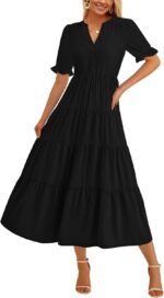 Prettygarden womens summer casual short sleeve v neck midi dresses 2025 spring a line tiered wedding guest dress.jpg
