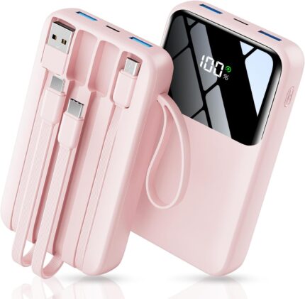 Portable charger with built in cable 15000mah power bank 22.5w fast charging 6 outputs slim travel essential battery pack with led display compatible with iphone 16151413 samsung ipad etc.jpg