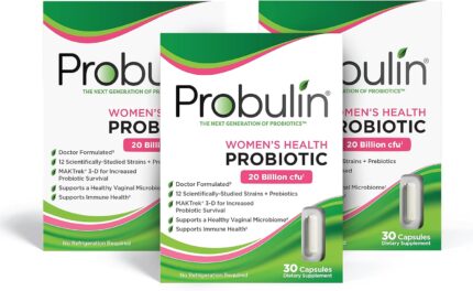 Probulin womens health probiotic prebiotic for vaginal gut immune health 20 billion cfu 12 probiotic strains 30 vegan capsules pack of 3.jpg