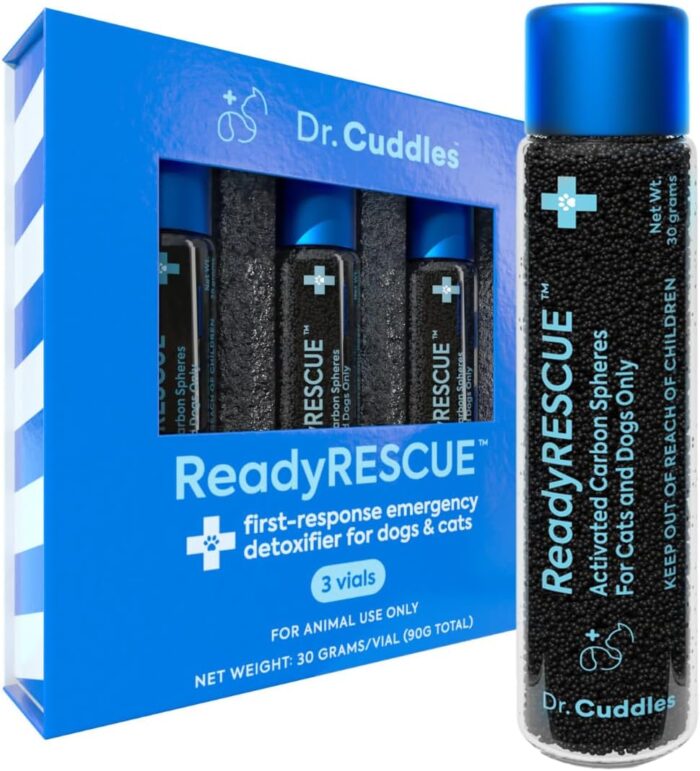 Readyrescue dog first aid kit essential activated charcoal detox for dogs cats pets animal first aid kit dog medical emergency kit dog travel essentials 30g 3 vials of 30g.jpg