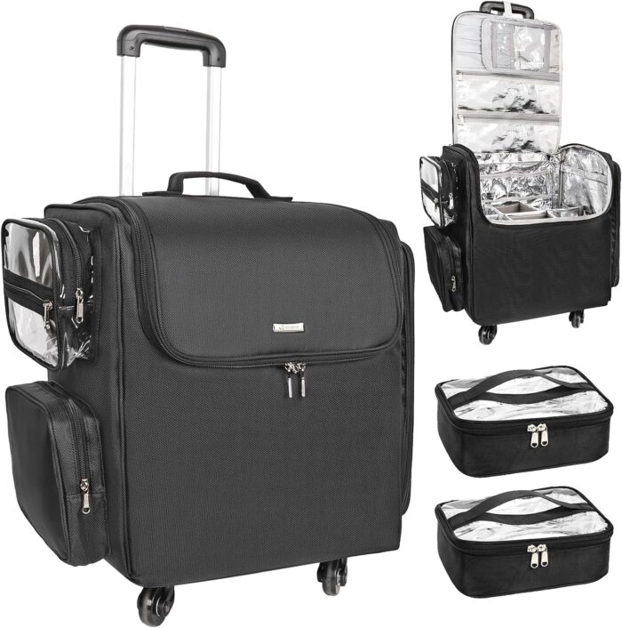 Relavel rolling makeup train case hairstylist traveling bag with 4 wheels heat insulation full layer adjustable dividers hair tools and cosmetics storage organizer trolley suitcase makeup cart.jpg