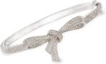 Ross simons 0.15 ct. t.w. diamond bow bangle bracelet in sterling silver. 7 inches.jpg